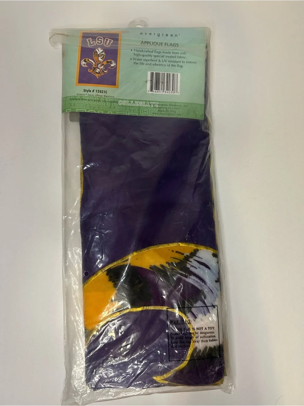 New LSU Tigers Fleur de Tigre Decorative House Flag 28x44 Banner Louisiana State